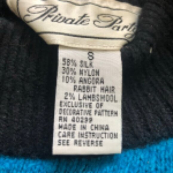 Private Party Angora Wool Diamond Sweater Multicolor Size Small - Picture 10 of 10